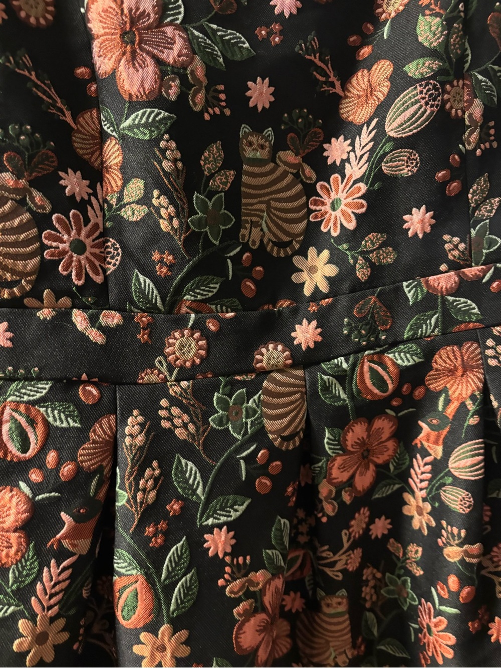 Modcloth Black Floral Mini Dress with Pink and Green Print - Picture 6 of 9